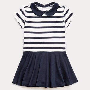 Ralph Lauren Pleated Striped Baby Girl Dress